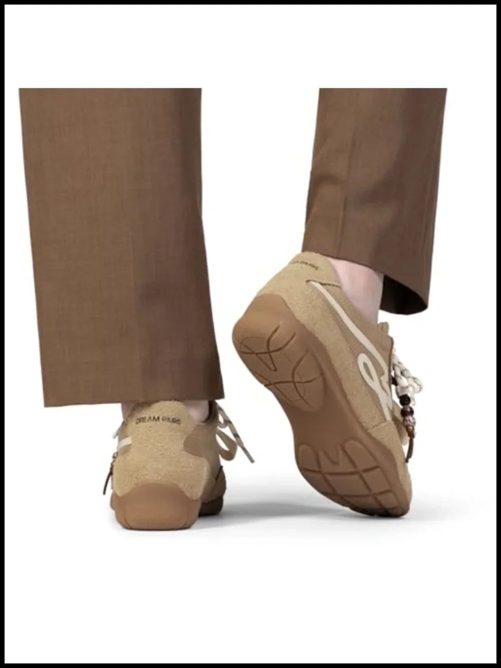 Faux Suede and Mesh Retro Platform Sneakers with Cushioned Insole